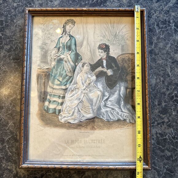 La Mode Illustree Bureaux du Journal 56 Rue Jacob Paris‎ 1862 Pair Wall Hangings - Picture 4 of 10